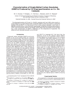 Characterization of Single-Walled Carbon Nanotubes (SWNTs
