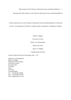 Meta-Analysis of the Theories of Reasoned Action