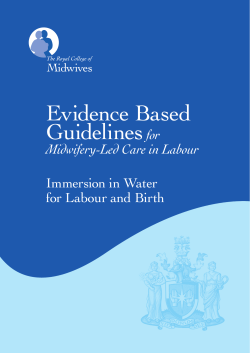 Immersion in Water for Labour and Birth
