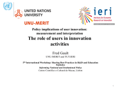 Consumer Innovation and Official Statistics Implications for Policy