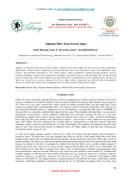 Alginate fiber from brown algae