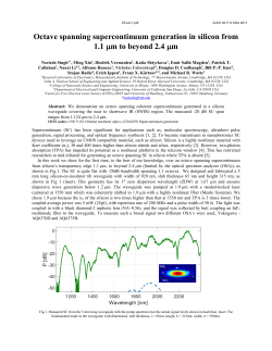 Octave spanning supercontinuum generation in silicon from 1.1 &mu;m