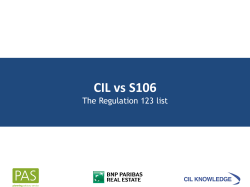 CIL vs S106 The Regulation 123 list