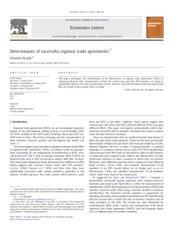 Determinants of successful regional trade agreements
