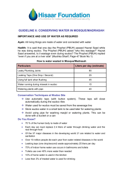 GUIDELINE 6: CONSERVING WATER IN MOSQUE/MADRASAH