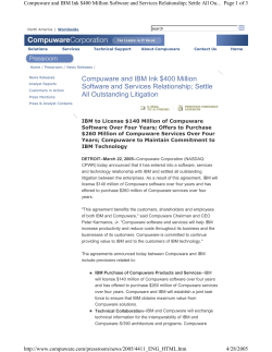 Compuware and IBM Ink $400 Million Software and