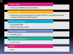 Secondary school mathematics student teachers` causal attribution