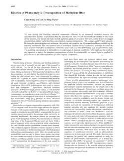 Kinetics of Photocatalytic Decomposition of Methylene Blue