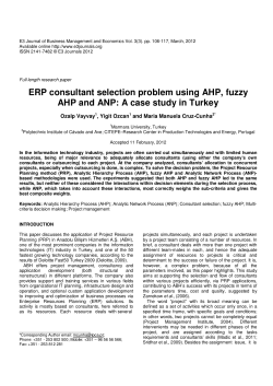 ERP consultant selection problem using AHP, fuzzy