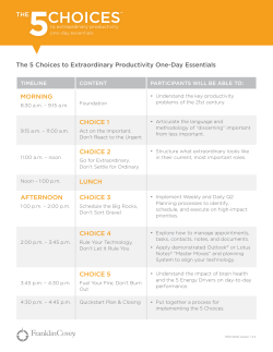 The 5 Choices to Extraordinary Productivity One