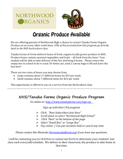 NHS/Tanaka Farms Organic Produce Program