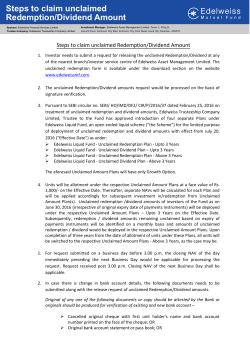 Steps to claim unclaimed Redemption/Dividend Amount