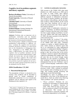 Cognitive level in problem segments and theory segments