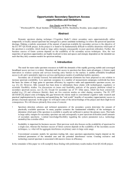 Opportunistic Secondary Spectrum Access