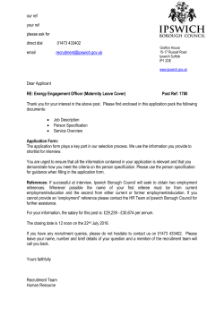 our ref - Ipswich Borough Council