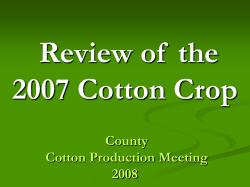 The 2001 CROP YEAR in REVIEW