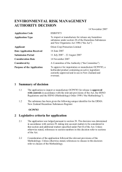 environmental risk management authority decision