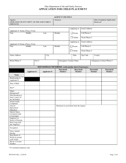 Application for Child Placement in Word