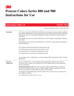 Process Colors Series 880 and 900 Instructions for Use