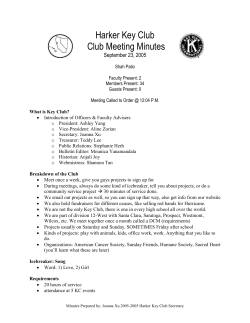 Things to Mention in First Club Meeting of the Year:
