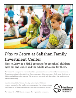 Play to Learn at Salishan Family Investment Center