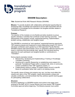 SWARM Description - Translational Research Program
