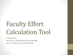 Faculty Effort Calculation Tool