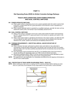 Rail Operating Rules (ROR) for British Columbia Heritage Railways