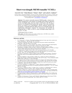 Short-wavelength MEMS-tunable VCSELs