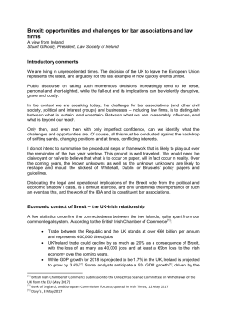 Brexit: opportunities and challenges for bar associations and law firms