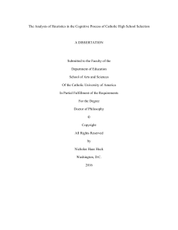 The Analysis of Heuristics in the Cognitive Process of Catholic High