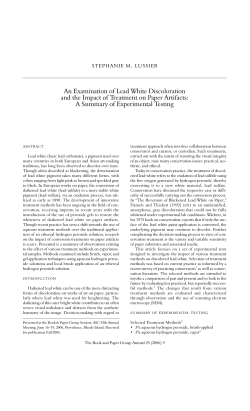 An Examination of Lead White Discoloration and the Impact of