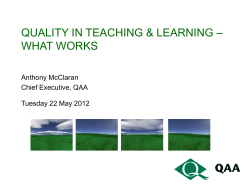 Anthony McClaran &ndash; Chief Executive QAA
