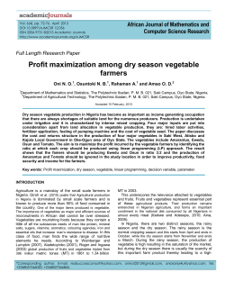 Profit maximization among dry season vegetable farmers