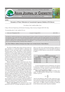 NOTE Dynamics of Water Molecules in Concentrated Aqueous