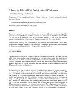 A Review On Different HPLC Analysis Method Of Voriconazole