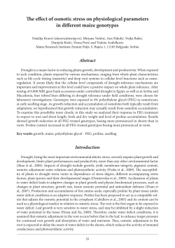 The effect of osmotic stress on physiological parameters in different