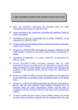 The Maximum Limits for Credit Concentration