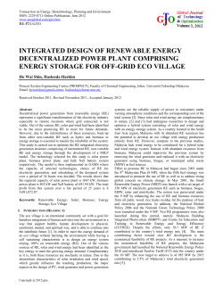 integrated design of renewable energy decentralized power plant
