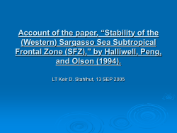 Account of the paper, &ldquo;Stability of the (Western) Sargasso Sea