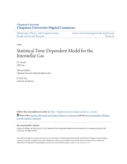 Statistical Time-Dependent Model for the Interstellar Gas