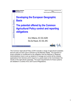 Developing the European Geographic Basis The potential offered by