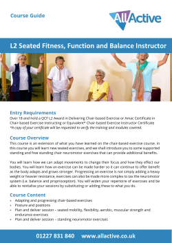 Seated Fitness, Function and Balance Instructor AllActive Course