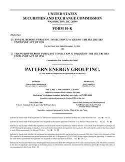 PATTERN ENERGY GROUP INC.