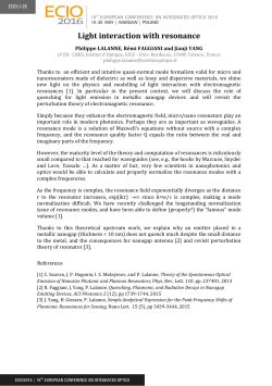 Light interaction with resonance