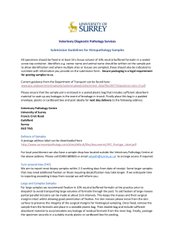 Submission Guidelines for Histopathology Samples