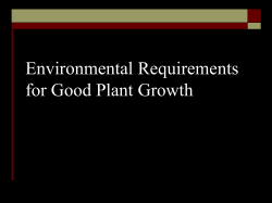 Environmental Requirements for Good Plant Growth