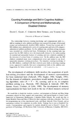 Counting Knowledge and Skill in Cognitive Addition