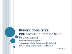 Budget Committee Presentation by the Ozone Secretariat