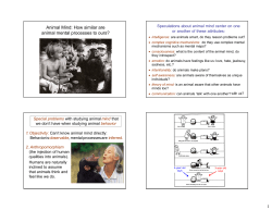 1 Animal Mind: How similar are animal mental processes to ours?